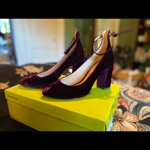 Gianni Bini Burgundy Crushed Velvet Heels